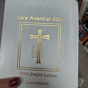 White and Gold New American Bible - Saint Joseph Edition